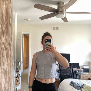 Lululemon Washed Grey Cropped Tank Size 6
